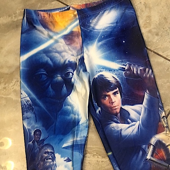 Star Wars graphic leggings!! One NWOT Hans Solo Princess Lea characters - Picture 2 of 6